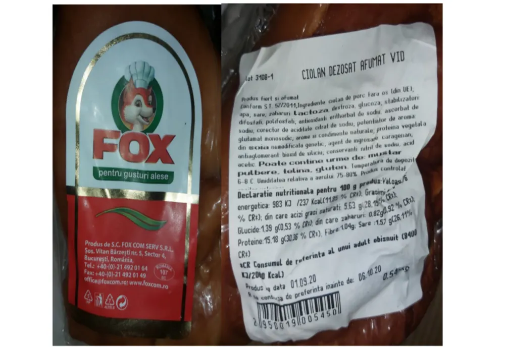 Alertă alimentară, este vizat un tip de CIOLAN AFUMAT distribuit în magazinele Carrefour