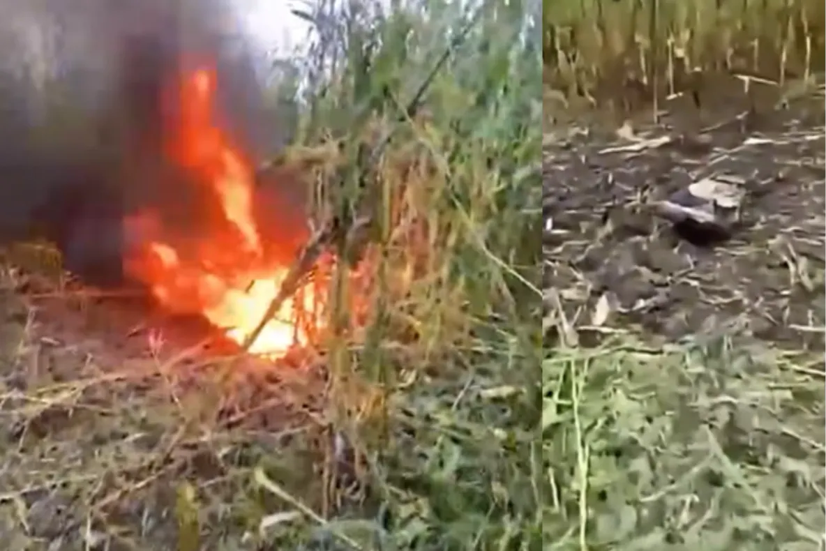 Alertă în nord-estul României. O dronă s-a prăbușit într-un lan de porumb din Suceava și a provocat un incendiu