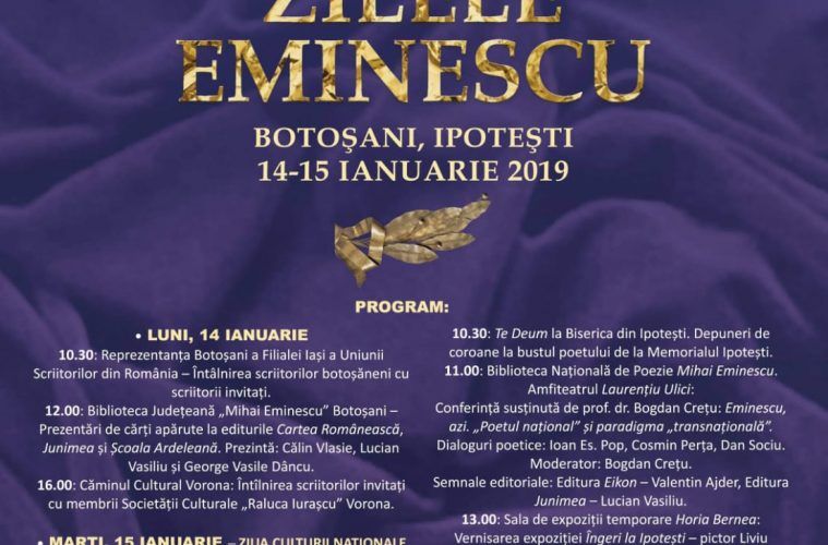 Programul Zilelor Eminescu a fost definitivat