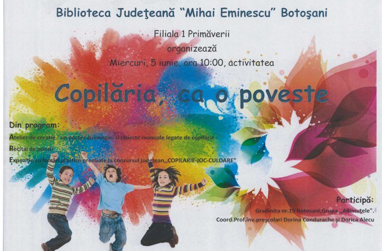 „Copilăria ca o poveste” la Biblioteca Județeană