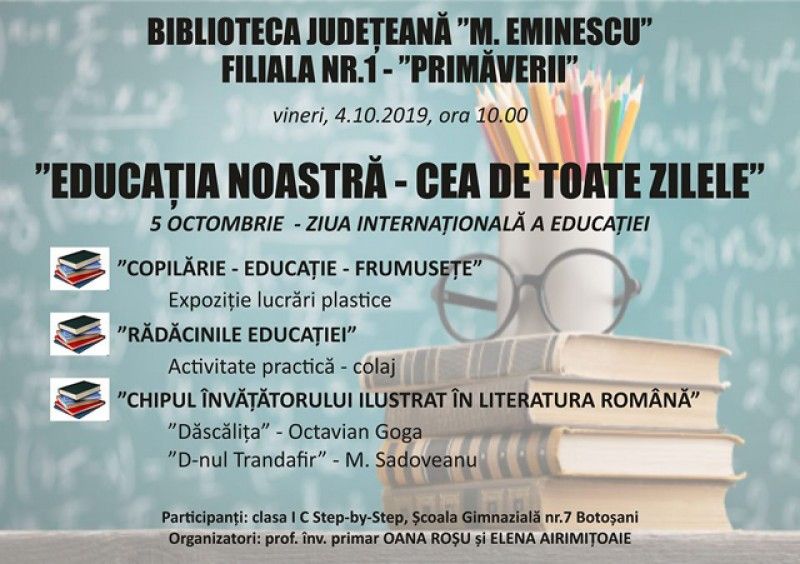 Ziua internațională a educației marcată la Biblioteca Mihai Eminescu