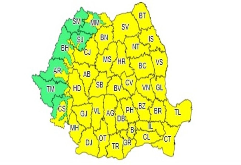 COD GALBEN de vânt și instabilitate atmosferică