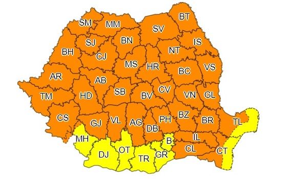 COD PORTOCALIU de grindină, vânt și vijelii