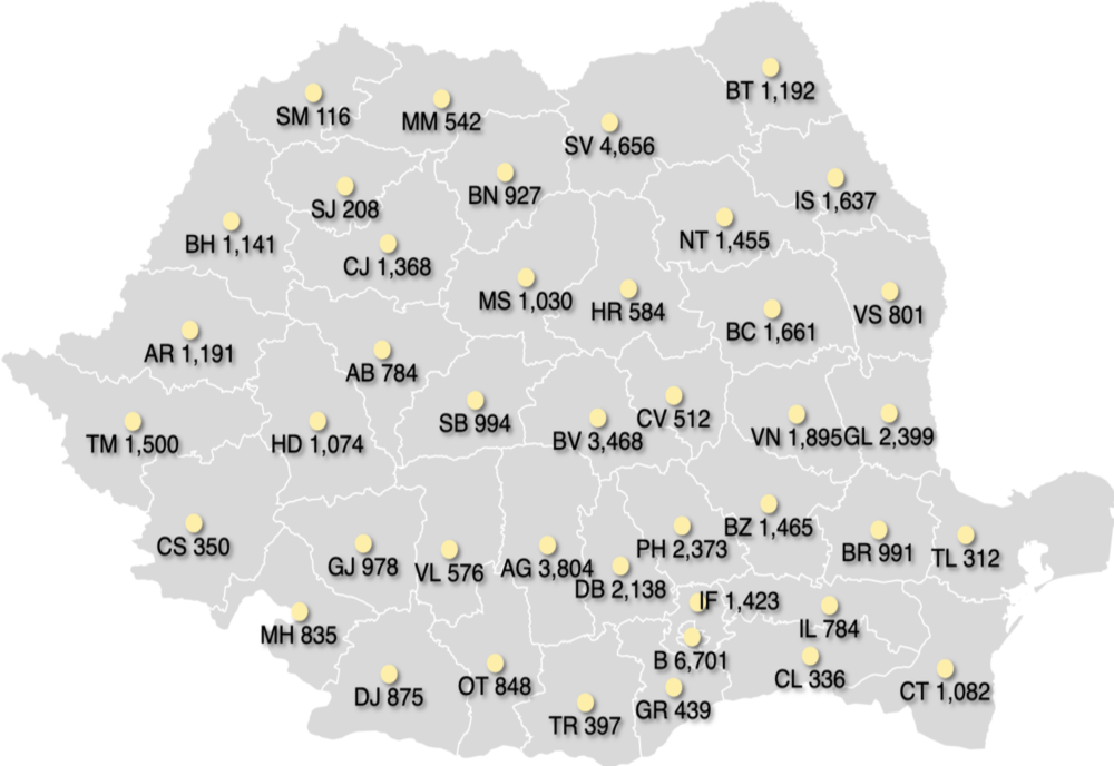 Bilanț coronavirus: 1.345cazuri noi de persoane infectate cu SARS – CoV - 2, 45 de decese. Vezi situația pe județe