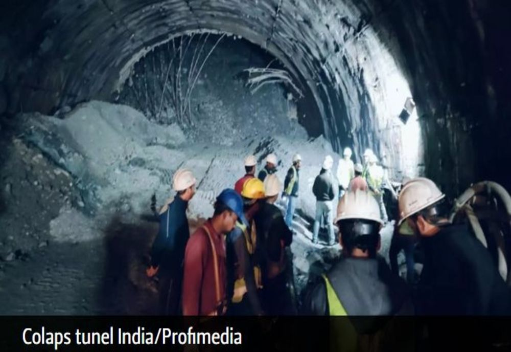 India, la un pas de o tragedie uriașă! Aproximativ 40 de muncitori sunt blocați în urma surpării tunelului rutier pe care îl construiau