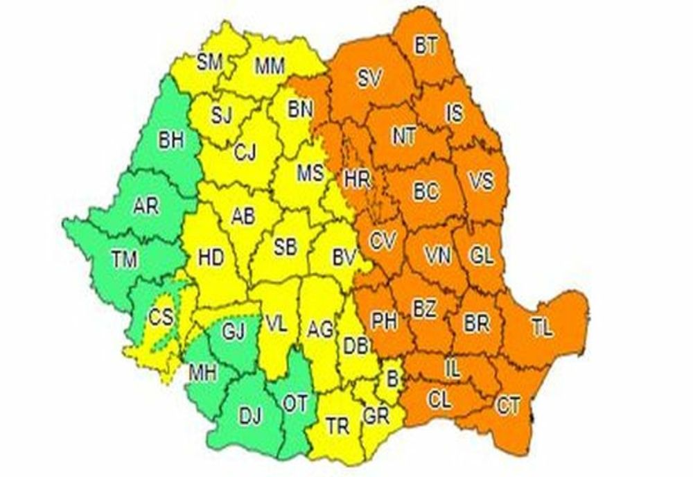 Aproape jumătate de țară, sub COD PORTOCALIU de vreme rea!