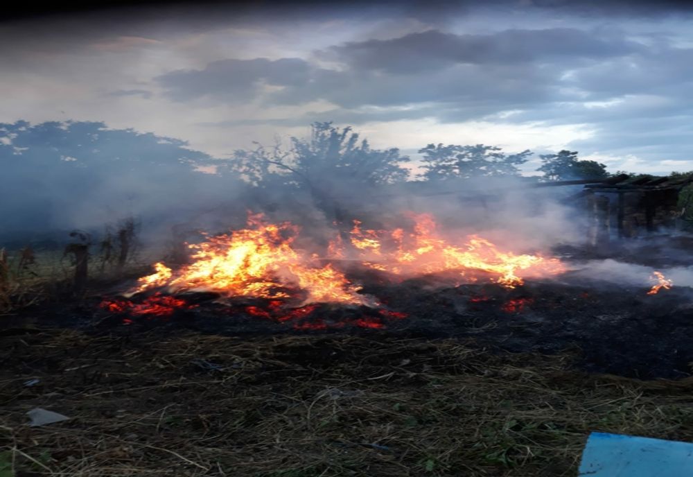 Șapte tone de furaje mistuite de flăcări din vina proprietarului