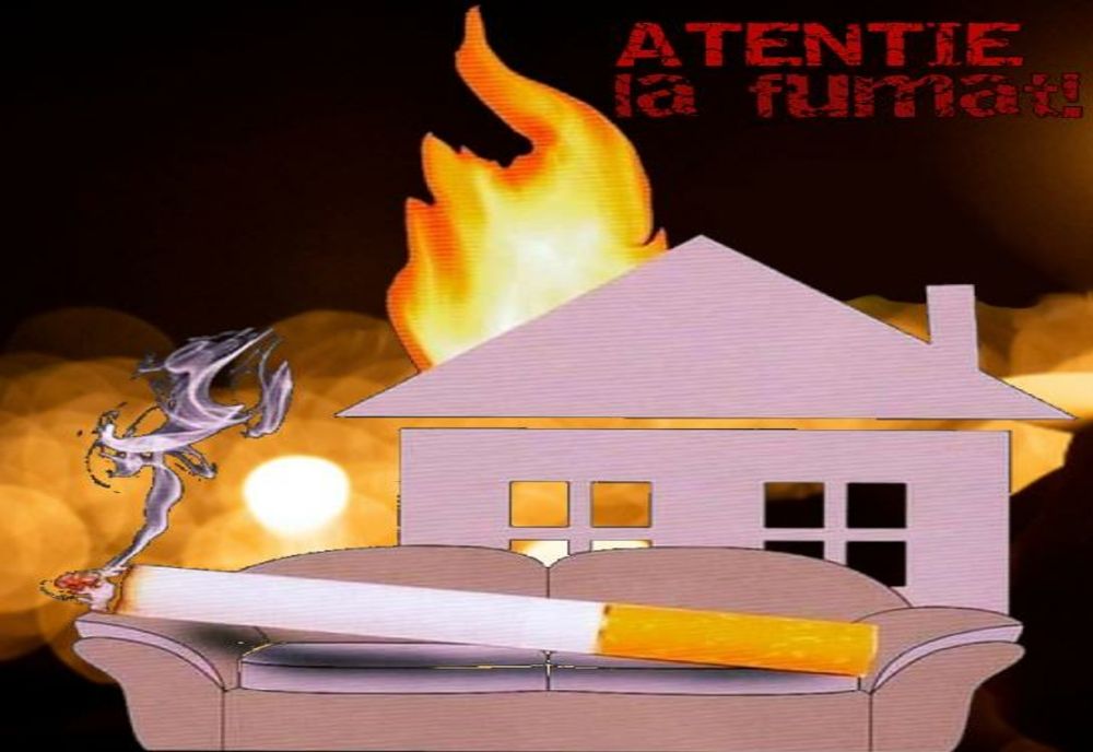 O casă a fost cuprinsă de flăcări după ce proprietarul a adormit în timp ce fuma