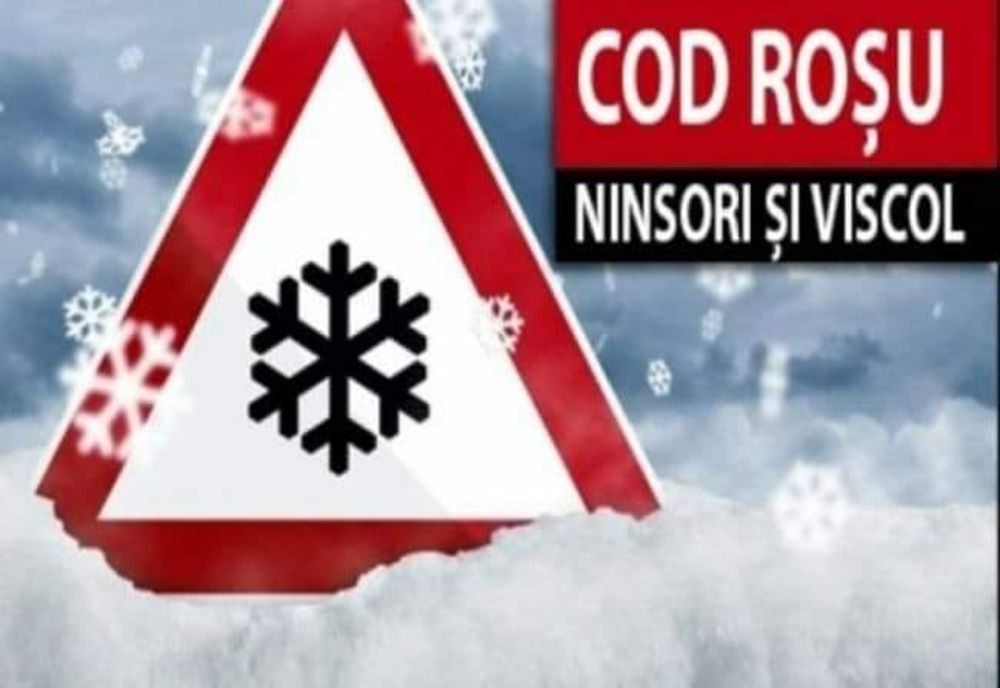 COD ROȘU de vânt și ninsori abundente! S-a transmis mesaj prin RO-ALERT