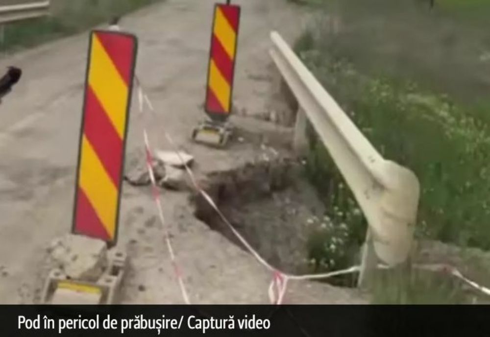 Pod tranzitat zilnic de zeci de mașini, la un pas să se PRĂBUȘEASCĂ! Șoferii se tem pentru viața lor - VIDEO