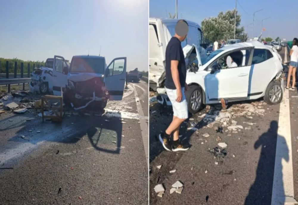 CARAMBOL CU ȘAPTE MAȘINI PE A2 BUCUREȘTI-CONSTANȚA. TRAFICUL RUTIER ESTE COMPLET BLOCAT