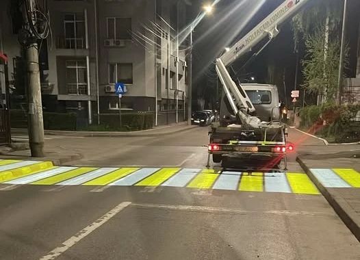 Trecere pietoni, cu laser, la Botosani